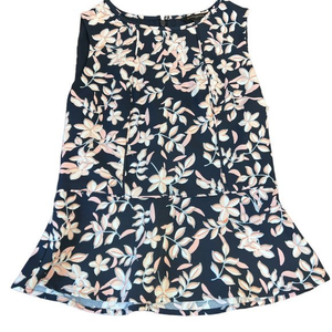 Women's Banana Republic Navy Floral Sleeveless Blouses Size 2‎